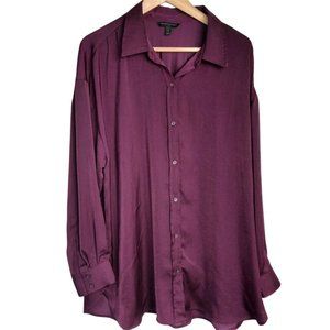 Banana Republic Purple Soft Light Silky Button Down Long Sleeve Shirt Mens XL
